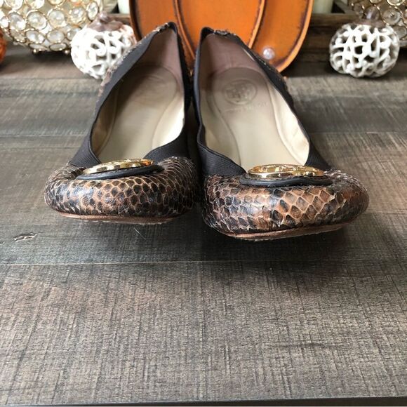 Tory Burch Caroline 2 Snake Print Ballerina Flat - Picture 6 of 10